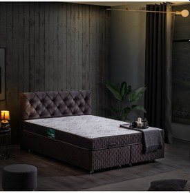 Resim Setaymobilya Baza, Vita Çift Kişilik Antrasit Baza + Başlık + Comfort Yatak 