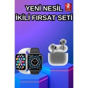 Resim 3. Nesil Tws Bluetooth Kulaklık ve Akıllı Saat, Renkli ve Dokunmatik Ekranlı, Sesli Görüşme 