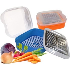 Resim Çok Fonksiyonlu Hazneli Süzgeçli Rende Asorti 