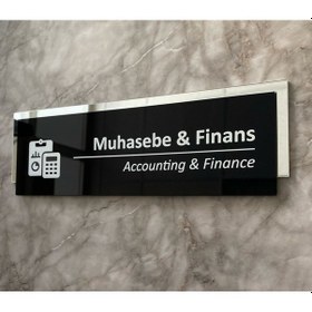 Resim Silver Aynalı Siyah Parlak Seri Muhasebe&finans Kapı Isimliği 