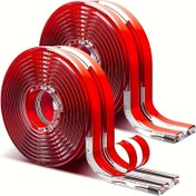 Resim 300Cm Silikon Köşe Koruyucu - Kalınlaştırılmış Yumuşak Kenar Koruyucu, Önceden Uygulamış Yapıştırıcı ile, Şeffaf Kırmızı, Dolaplar, Masalar ve Çekmeceleri Kesikli Köşelerden Korur, Yaralanma Riskini Azaltır, Ev Mobilyaları, Masa Köşeleri, Çekmece Kenarları, Güvenlik Koruyucu 
