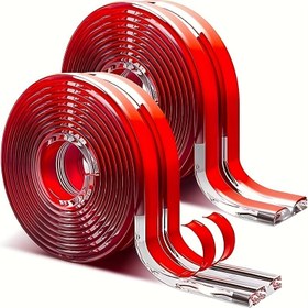Resim 300Cm Silikon Köşe Koruyucu - Kalınlaştırılmış Yumuşak Kenar Koruyucu, Önceden Uygulamış Yapıştırıcı ile, Şeffaf Kırmızı, Dolaplar, Masalar ve Çekmeceleri Kesikli Köşelerden Korur, Yaralanma Riskini Azaltır, Ev Mobilyaları, Masa Köşeleri, Çekmece Kenarları, Güvenlik Koruyucu 