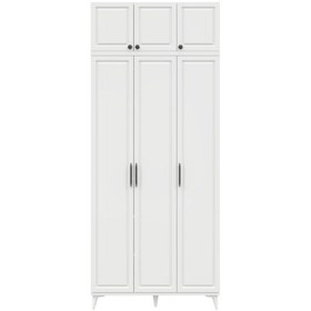 Resim Guneystore Milas 3 Kapaklı Komple Mdf Ayaklı Yüklüklü Gardırop 