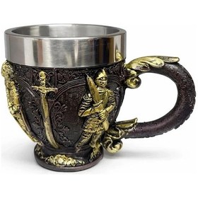 Resim Uslucan Alışveriş Şövalye Kabartmalı 3d Paslanmaz Çelik Kupa Bardak Diğer 
