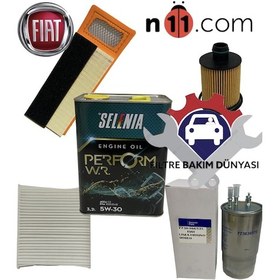 Resim Fiat Linea Fiorino 1.3 Multijet Euro 5 Filtre Bakım Seti Selenia M.Y 
