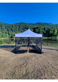 Resim 3x3 M 35 Mm Altıgen Sineklikli Gazebo Tente Beyaz 