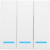 Resim Qingmipy 433mhz 3 Kanal Akıllı Ev Kumanda Paneli - Yön Tersi Kontrol, Merdiven Işıkları, 86 Tipi, Cr2032 Pil Ve Çift Taraflı Bant Dahil Yk-syt03-1 