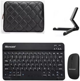 Resim Microcase Lenovo Tab One 8.7 inch Tablet için Çanta+Türkçe Bluetooth Klavye+Mouse+Tablet Standı-AL8124 