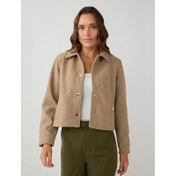 Resim Jimmy Key Uzun Kollu Ceket Yaka Çıtçıtlı Kadın Kaşe Mont (5WW053687) 