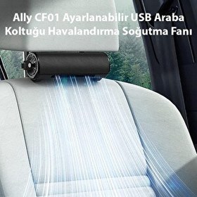 Resim Ally CF01 USB Siyah Ayarlanabilir Araç ve Oyuncu Koltuğu İçin Havalandırma Soğutma Fanı 