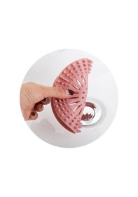 Resim Mainshop Süzgeçli Silikon Lavabo Ve Küvet Tıkacı Yuvarlak Süzgeç Banyo Tıpa Pembe Renk 1 Adet M-140 Pembe 