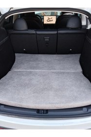Resim Shop-set Tesla - Model Y Uyumlu Oto Arka Koltuk Yatağı - KREM - 6 Cm Kuştüyü Sünger, Yastıklı, Çantalı 