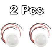 Resim 2 adet PIR Kızılötesi Hareket Otomatik Sensör Dedektörü DC 12V 24V Otomatik Sensör Işık Anahtarı Kapalı Alan Açık Lamba için Vücut İndüksiyonu 