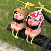 Resim 1 Adet Sevimli Domuz Kaskı Gidon Aksesuarı, PVC Sokak Motor Scooter Dekoru, Domuz Severler İçin Yaratıcı Hediye, Moda Kasklı Domuz Figürü 