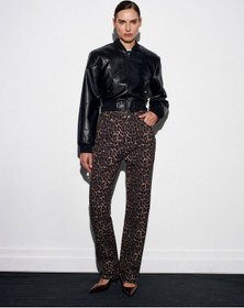 Resim Dilvin 72083 %100 Pamuk Leopar Straight Jean-kahve Kahve 