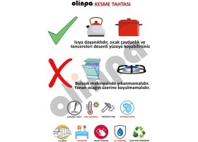 Resim Aylina Baskılı Cam Kesme Tahtası |temperli Cam | 25 x 35 cm 
