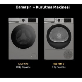 Resim Arçelik 10120 MXS 10 KG Çamaşır Makinesi - 900 KMX S 9 KG Kurutma Makinesi Seti 2'li Gri 
