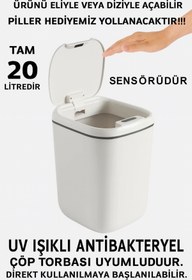 Resim AyrStore Teknolojik Çöp Kutusu Otomatik Aç Kapat Sensörlü Mutfak Banyo Ev Ofis Piller Dahildir 