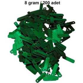 Resim Koyu Yeşil 15 X 5 Mm Dantel Oya Yazma Halhal Abiye Lazer Kesim Pul 200 Adet / 8 Gram 