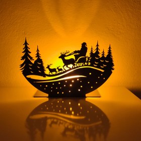 Resim Noel Baba Kızaklı Yolculuk Mumluk Standı 