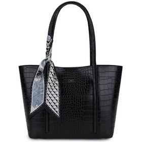 Resim Tamer Tanca Kadın Suni Deri Siyah Kroko Omuz Çanta 921 26857-1 Bn Cnt Sk25-26 Sıyah Kroko Siyah 
