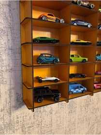 Resim Oyuncak Araba Rafı Mobilya Turuncu 