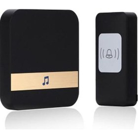 Resim Ultra-uzun Mesafeli Kablosuz Kapı Zili Değişimi Dijital Elektronik Kapı Zili Siyah 