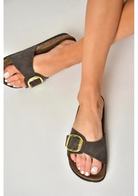 Resim Fox Shoes P777507202 Kahverengi Süet Kadın Terlik Kahverengi-süet Kahverengi 