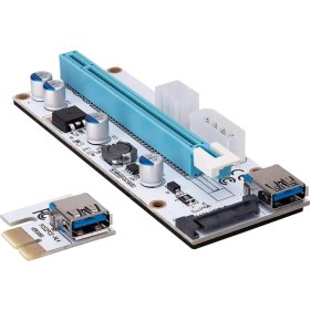Resim Tech Butiq S-Link SLEX10 Pcıe 1x To 16X Sata 6pin Bitcoin Riser Ekran Kartı Yükseltici 