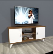 Resim Decoraktiv Eko 120 Mdf Retro Tv Ünitesi Tv Sehpası - Ceviz - Beyaz 