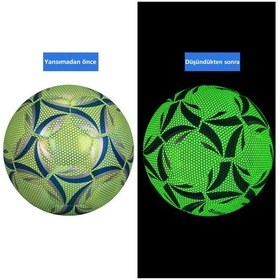 Resim Reflektif Işıklı Futbol Topu Yeşil 