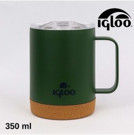 Resim IGLOO Cork Mug 350ml Termos Kupa Bardak Matara HAKİ 