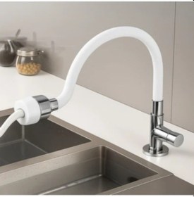 Resim Mucit Home Beyaz Renkli Oynar Başlıklı Tasarruflu Silikon Musluk Başlığı Kubar Beyaz 