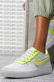 Resim Nike Air Force 1 Lv8 Snekaers White Volt Unisex Hakiki Deri Günlük Spor Ayakkabı Beyaz Volt 