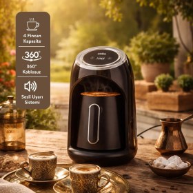Resim Sinbo 1-4 Fincan Kapasite, Bol Köpük, Dijital Göstergeli, Otomatik Türk Kahve Makinesi SCM-2990 