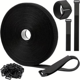 Resim 50 Tokalı Ayarlanabilir Kablo Bağları, Kesilebilir Yeniden Kullanılabilir Naylon Organizasyon veya Depolama Bağları (2.03cm x 9.75metre) 