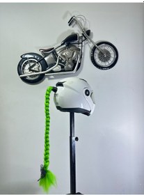 Resim Motor & Motosiklet Tek Yeşil Örgü Saç Kask Dış Aksesuarı Diğer 