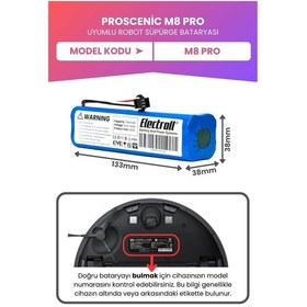 Resim Proscenic M8 Pro Uyumlu Batarya Maksimum Kapasite 7000mah 