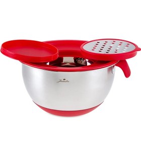 Resim Jumbo Globe Plus Saklama Kabı Rendeli Kırmızı 20 cm 