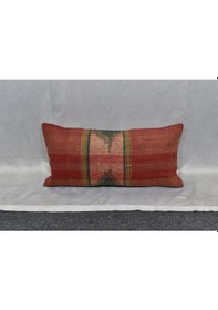Resim Zehra Abla Halı Yeni El Dokuma Dekoratif Lumbar Kilim Kırlent Yastık Kılıfı 6604 Çok Renkli 