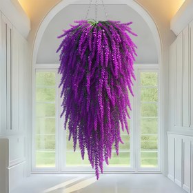 Resim 4 Adet Büyük Yapay Mor Lavanta Asma Dekor Seti – Ev, Ofis, Bahçe, Veranda, Düğün Partisi, Doğum Günü Kutlamaları İçin | Yüksek Kaliteli Yeşillik Dalı | Dayanıklı Bahçe Sahne Süslemesi Kombini, Parti Dekoru, Veranda Dekorasyonu, Yapay Çiçekler, Hava Koşullarına Dayanıklı, Uzun Ömürlü Yeşillik, Lavanta Çelengi, Tatil ve Etkinlik Planlayıcıları İçin Dekorasyon 