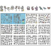 Resim Bn1237 1248 Karışık Çiçekli Geometrik Su Transferi Çıkartmaları Ve Tırnak Sanatı Çıkartmaları 