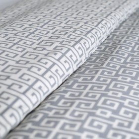 Resim Classy Koyu Gri Geometrik Zincir Desenli %100 Pamuklu Nevresim Seti - Battal Boy / Gri 