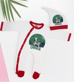 Resim Bk Kids Kişiye Özel Bebek Kıyafeti, Bebek Giyim Hediyesi, Tulum Zıbın Ve Kukuletalı Şapka Seti-18 Çok Renkli 