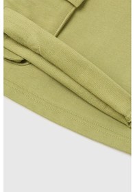 Resim United Colors Of Benetton Erkek Çocuk Beli İp Detaylı Ön Cepli Bermuda Şort Haki 6-14 Yaş-2810 