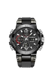 Resim Lige Sporcu Tasarım Sağlam Suya Dayanıklı Analog Dijital Led Aydınlatmalı Erkek Kol Saati FB077 