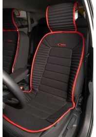 Resim Kia Bongo Lüks Oto Koltuk Minderi Ön 2'li Set Bumerang Siyah Kırmızı 