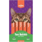 Resim Kiwi Yammies Ton Balıklı ve Deniz Taraklı Sıvı Kedi Ödül Maması 5'li 