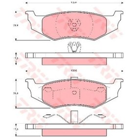 Resim TRW GDB1234 Fren Balatası Arka 300 M 98- Neon 94-06 Pt Cruiser 01-08 Stratus 95-01 Voyager 95-01 / Caravan 95-01 