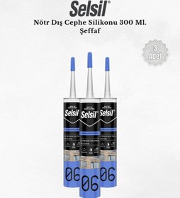 Resim Selsil Nötr Dış Cephe Silikonu Şeffaf 300 Ml. - 3 Adet Şeffaf 